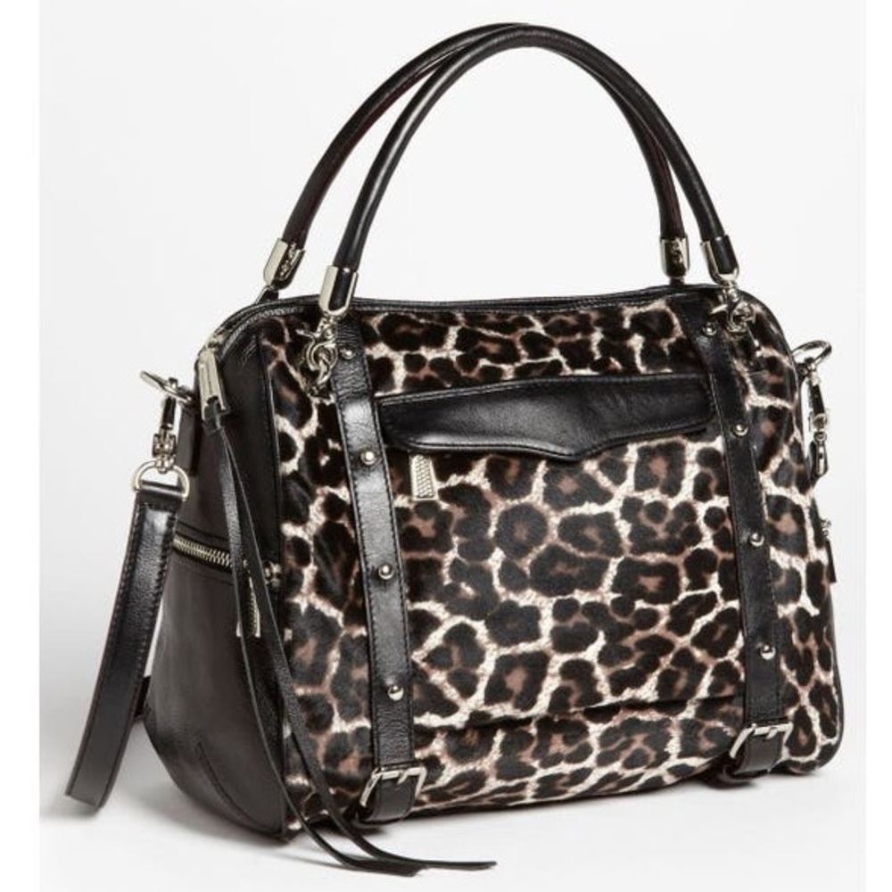 🎒 Cupid Leather & Calf Hair Leopard Satchel Rebecca Minkoff